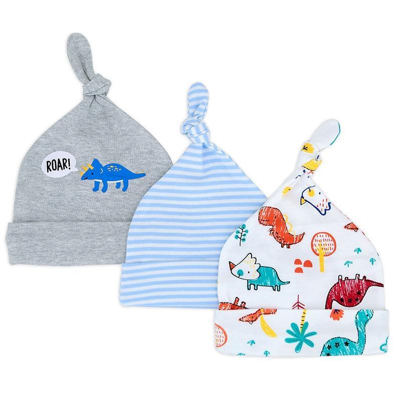 Printed Baby Hats & Caps For Newborn Baby Accessories In Elegant Modern Design Set Of 3PCS For Baby Kids Stevvex