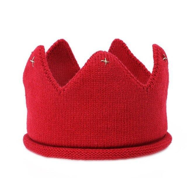 Modern Luxury New Trend  Baby Hat Girls and Boys Crown Knitted Cap Toddler Empty Top Hats Newborn Design Woolen Yarn Bonnet For Kids Stevvex