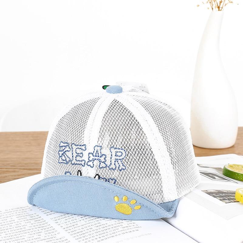 Luxury Summer Newborn Baby Sun Hat Cotton Beret Hat Cartoon Striped Bear Snapback Baseball Cap Baby Hats For girls and Boys Kids Stevvex