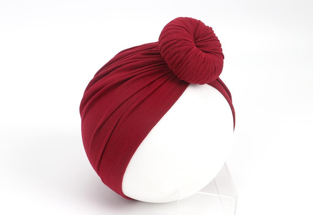 Newborn Toddler Kids Turban Cotton Beanie Hat Winter Cap Knot Solid Soft Sleeping Caps For Kids Stevvex