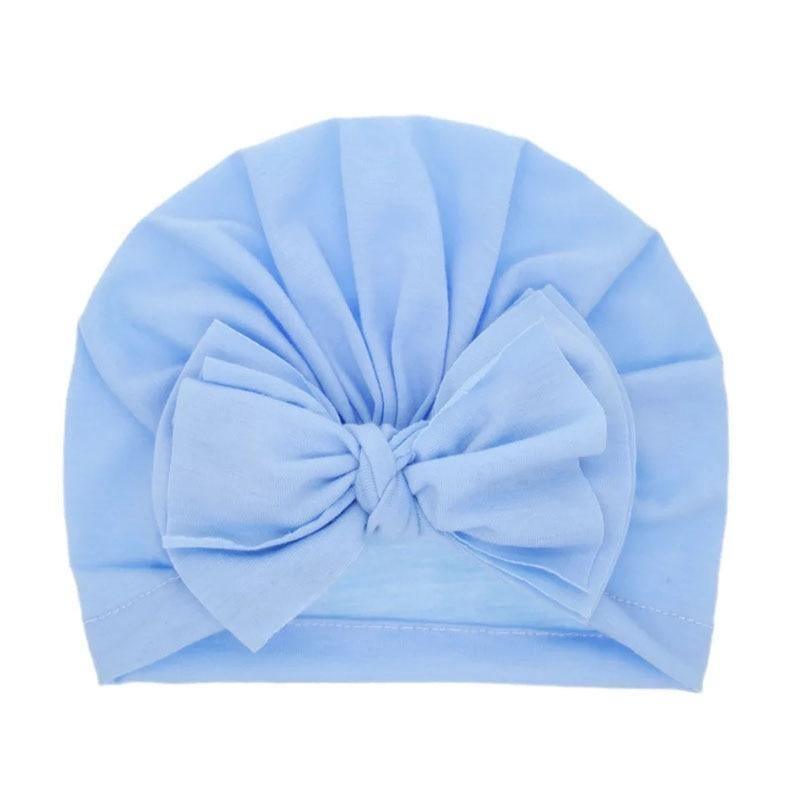 Modern Luxury Baby Girl Lovely Soft Winter Big Bow Turban Bonnet Cotton Caps For Girls Baby Stevvex