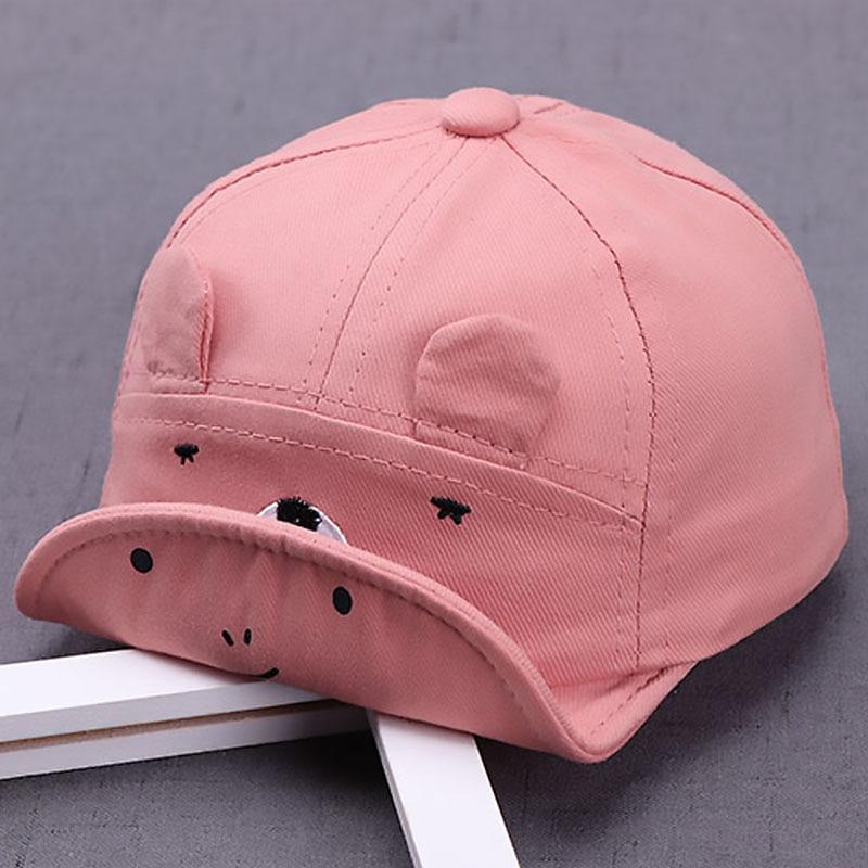 Cartoon Bear Baby Hat Cap Adjustable Baseball Cap Cute Striped Cotton Kids Sun Hat for Baby Boys Stevvex