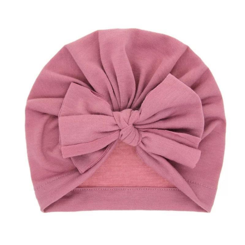 Modern Luxury Baby Girl Lovely Soft Winter Big Bow Turban Bonnet Cotton Caps For Girls Baby Stevvex