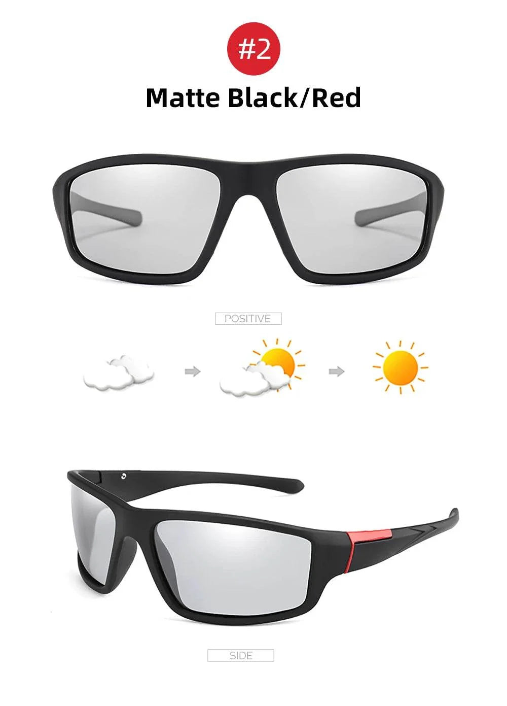 VIVIBEE Men Photochromic Sunglasses Black Sports Goggles Women Color Changing Polarized Driving 2024 Discoloration Sun Glasses