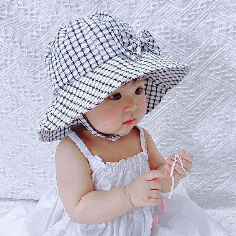 Modern Baby Girls Sun Hat Cotton Baby Hat Kids Child Cap Bowknot Flower Print Bucket Hat Double Sided Stevvex