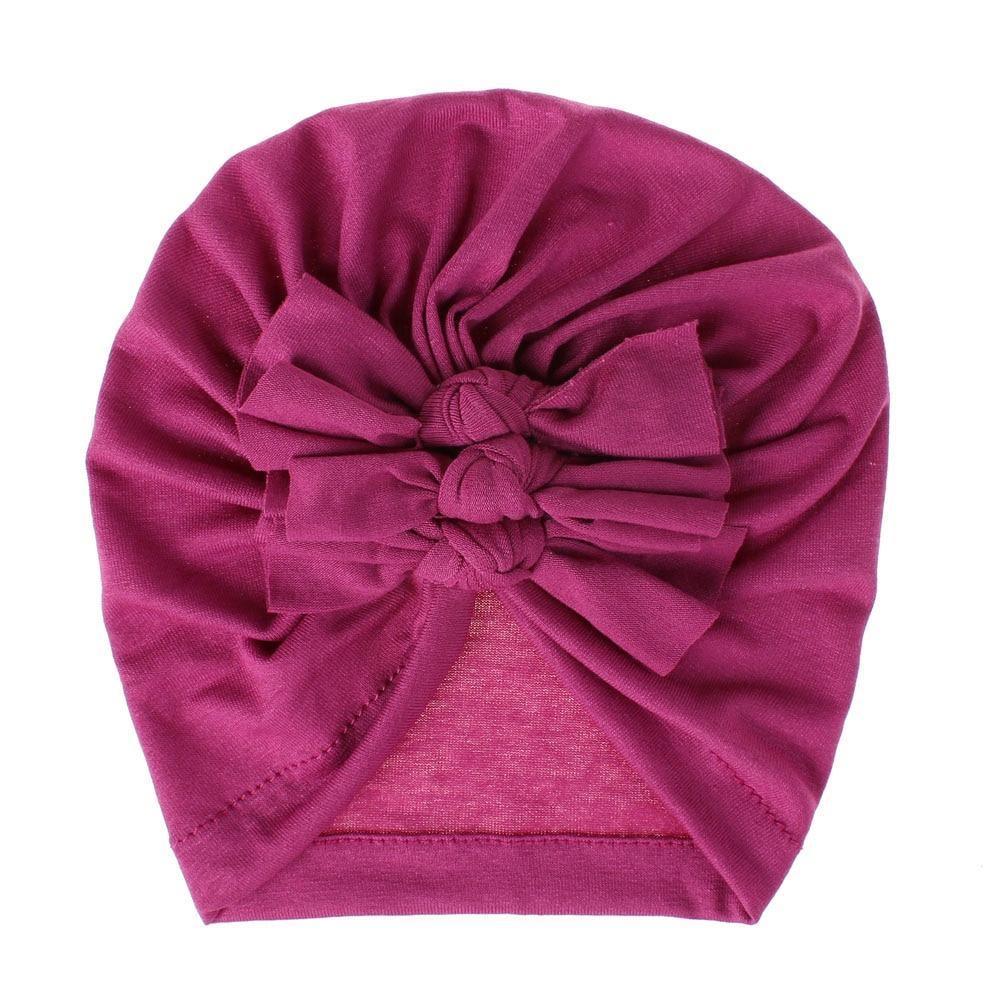 Modern Handamde Toddler Baby Boys& Girls Turban Head Wrap Beanie Cotton Hat Solid Cap Headband For Kids Stevvex