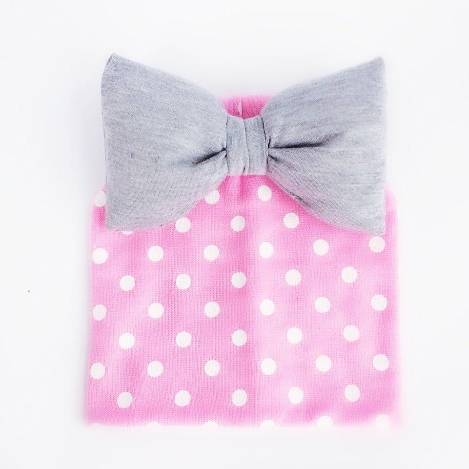 Modern Luxury Toddler Kids Children's Hat Cap With Dots Baby Cotton Colorful Big Large Bow And Scarf fork Kids Stevvex