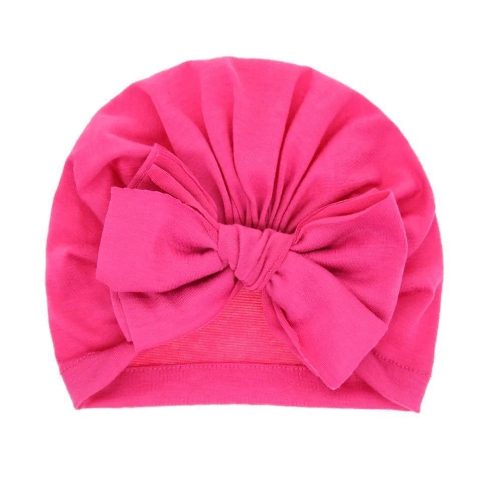 Modern Luxury Baby Girl Lovely Soft Winter Big Bow Turban Bonnet Cotton Caps For Girls Baby Stevvex