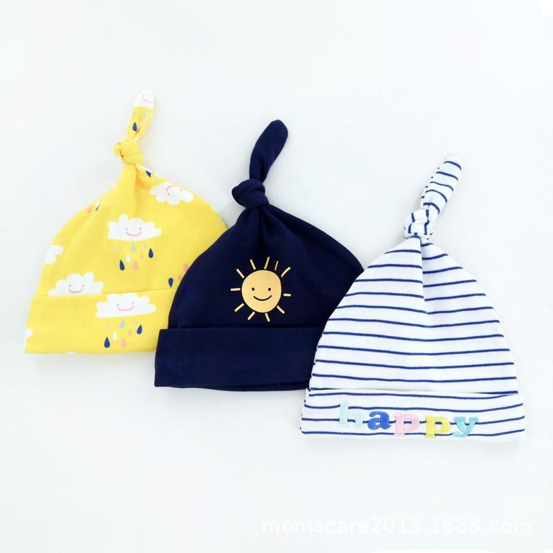 Printed Baby Hats & Caps For Newborn Baby Accessories In Elegant Modern Design Set Of 3PCS For Baby Kids Stevvex