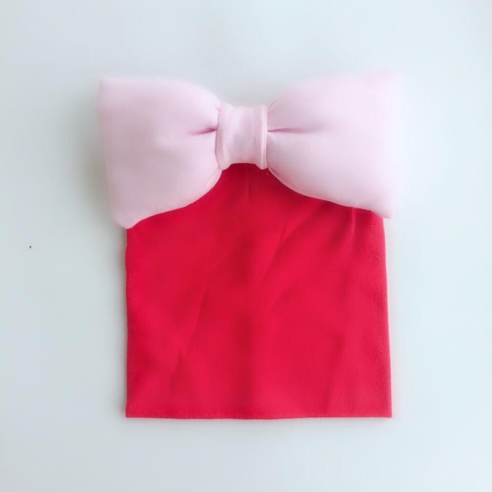 Modern Luxury Toddler Kids Children's Hat Cap With Dots Baby Cotton Colorful Big Large Bow And Scarf fork Kids Stevvex