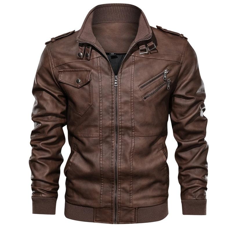 New Men's Leather Jackets Autumn Casual Motorcycle PU Jacket Biker Leather Clothing Men's Hooded Jackets Male Warm Comfortable Vintage Casual Motorcycle Jacket Stevvex