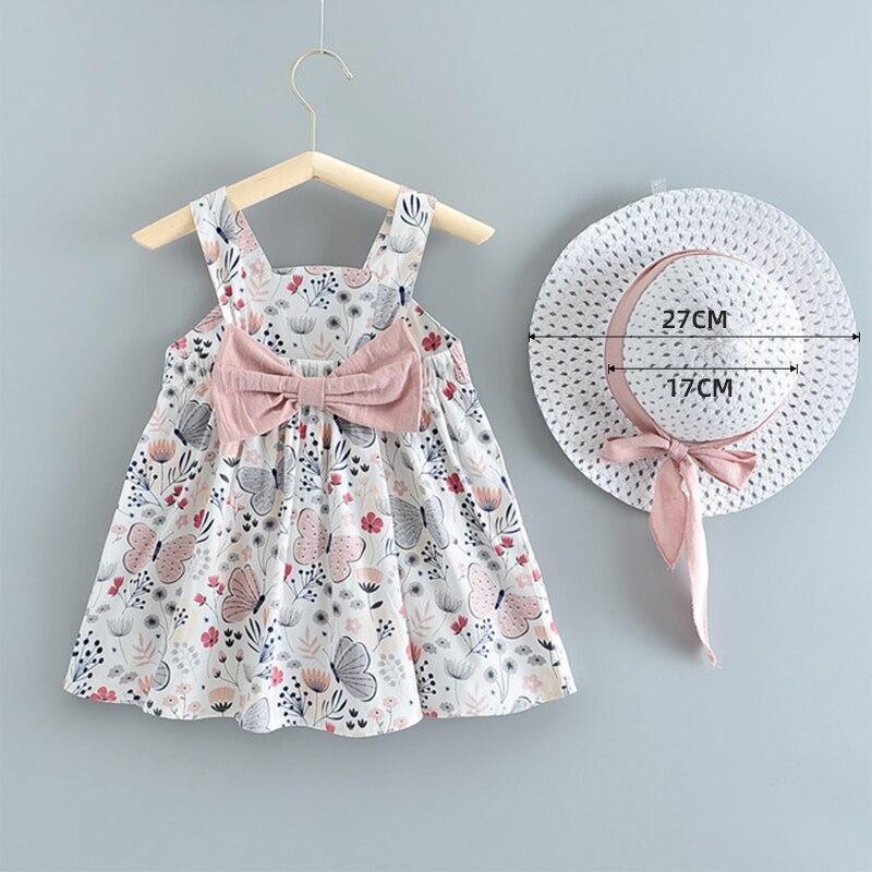 Modern Baby Newborn Toddler Girls Summer Tutu Dress With Printing Princess Dresses Sundress And Hat Stevvex