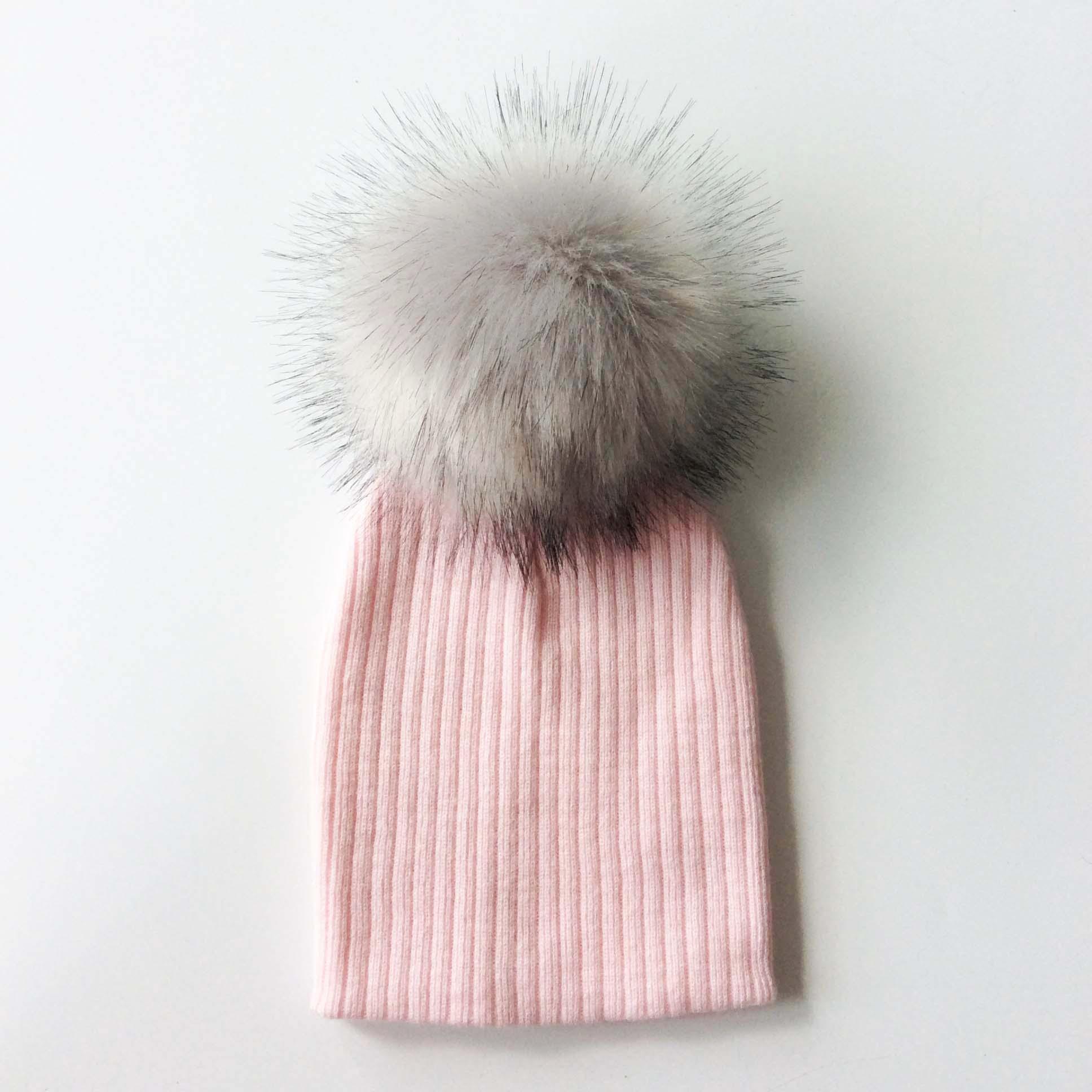 Trend New Winter Children Boy Girl Crochet Artificial Pompom Hat Knitted Toddler Kids Caps With Pompon Baby Beanie For Girls and Boys Stevvex