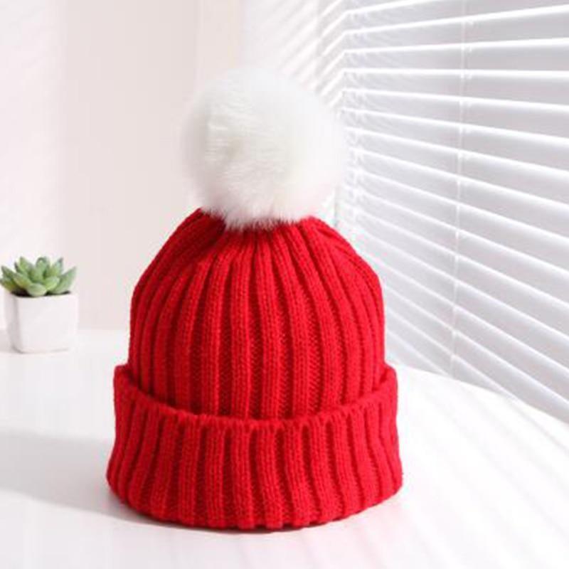 Winter Warm Baby Hat Fur Pompom Knitted Baby Hat Cap Infant Toddler Kids Hat Beanie In Modern Designer Style Stevvex