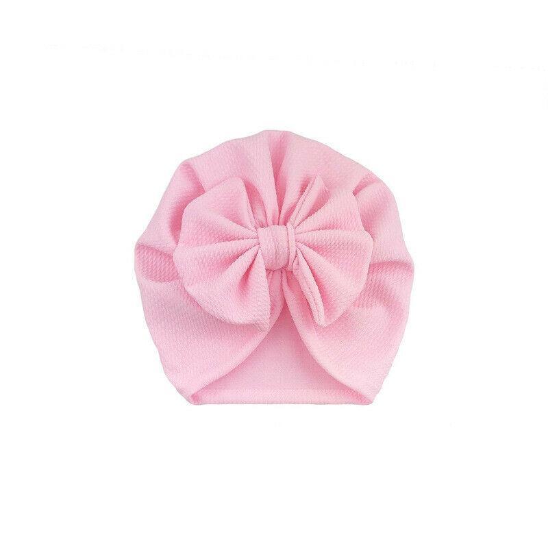 Baby Girl Hat Turban With Bow Knot Infant Beanie Solid Big Bowknot Cap For Girls Kid Hats Stevvex