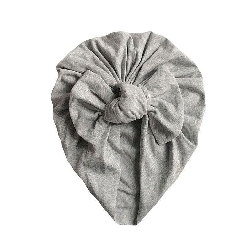 Handamde Elegant Baby Hats for Girls Big Bow Turban Hat Newborn  Baby Beanie Cap Solid Color Style Stevvex