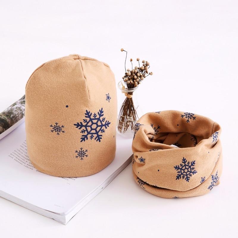 Star Print Cotton Hat And Scarf  Baby Beanie Kids Caps Children's Accessories For Boys and Girls Stevvex