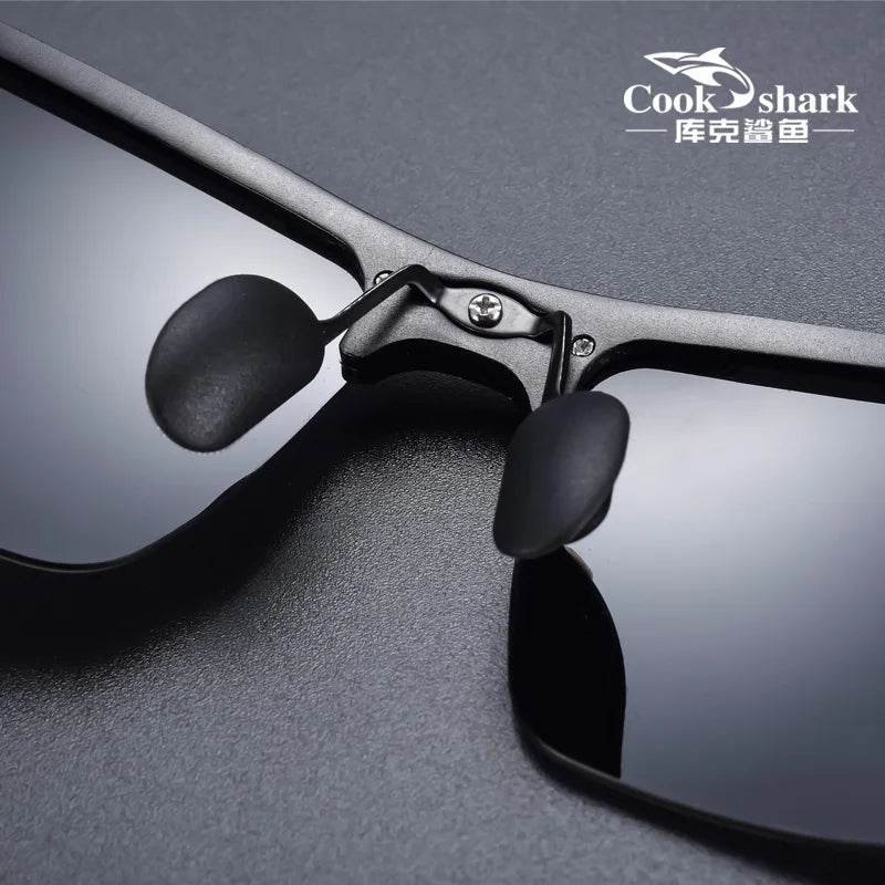 Cook Shark's New Aluminum Magnesium Sunglasses Men's sunglasses HD Polarized Driving Color Glasses Tide