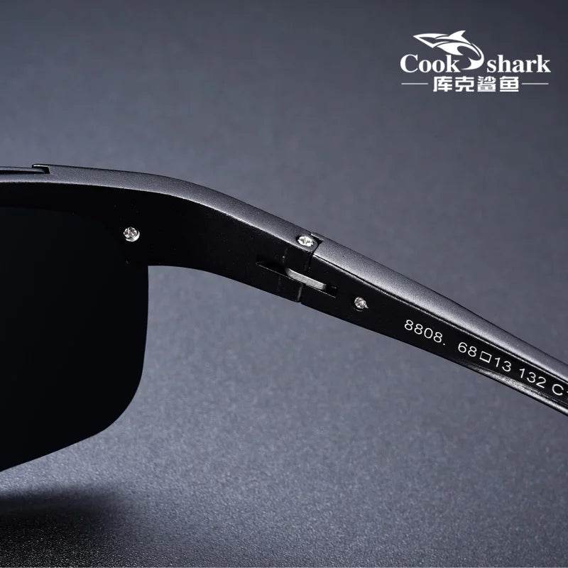 Cook Shark's New Aluminum Magnesium Sunglasses Men's sunglasses HD Polarized Driving Color Glasses Tide