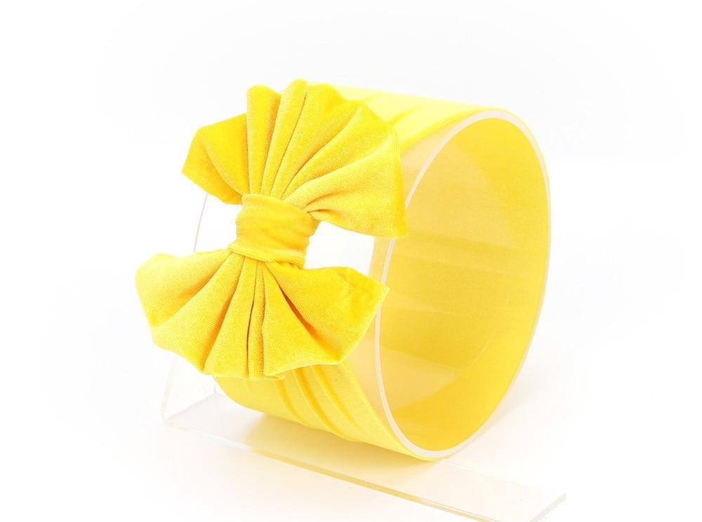 New Large Bow Baby Headband Velet Soft Bowknot Girl Accessories Hair Solid Messy Bows Toddler Headbands Baby Head Wraps Turban Big Bow for Girls Stevvex