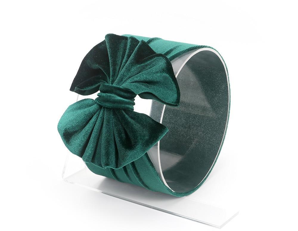 New Large Bow Baby Headband Velet Soft Bowknot Girl Accessories Hair Solid Messy Bows Toddler Headbands Baby Head Wraps Turban Big Bow for Girls Stevvex