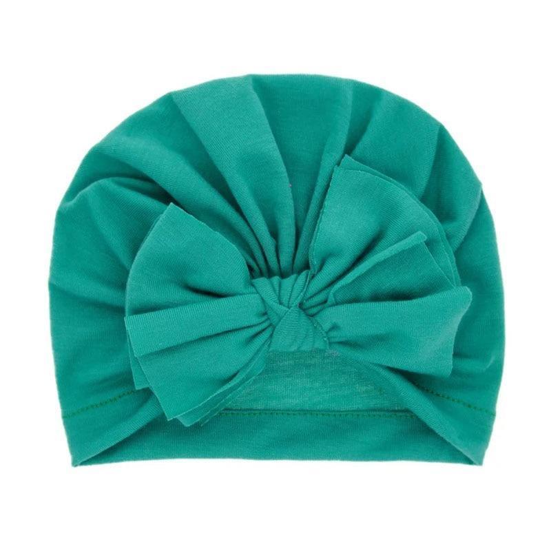 Modern Luxury Baby Girl Lovely Soft Winter Big Bow Turban Bonnet Cotton Caps For Girls Baby Stevvex