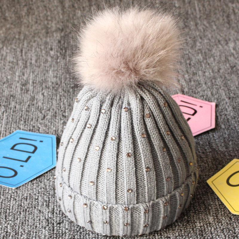 Fashion TrendBaby Girls Lovely Winter Warm Fur kintted Pompom Beanies Cap For Winter In Elegant Style Stevvex