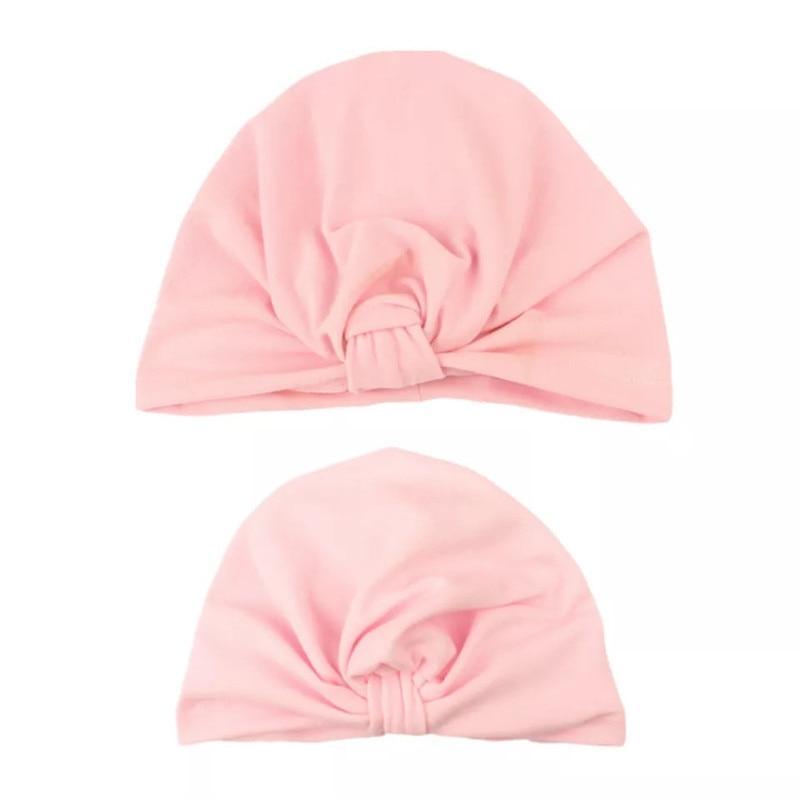Modern Mom&Baby Turban Mother Baby Hat Headbands Mom Daughter Bow Knot Caps Print Solid Parent-Child Hair Accessories Stevvex