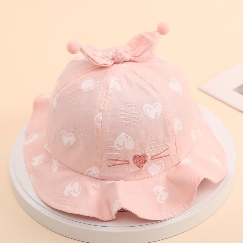 Baby Sun Hat Heart Print Baby Boy/Girl Hat Outdoor Kids Bucket Hat Children Hat Baby Beach Caps Beanie For Girls Stevvex