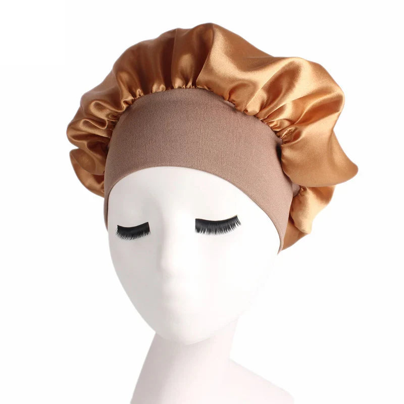 1pc Adjust Solid Satin Bonnet Hair Styling Cap Long Hair Care Women Night Sleep Hat Silk Head Wrap Shower Cap Hair Styling Tools V.I.P Digital Presence