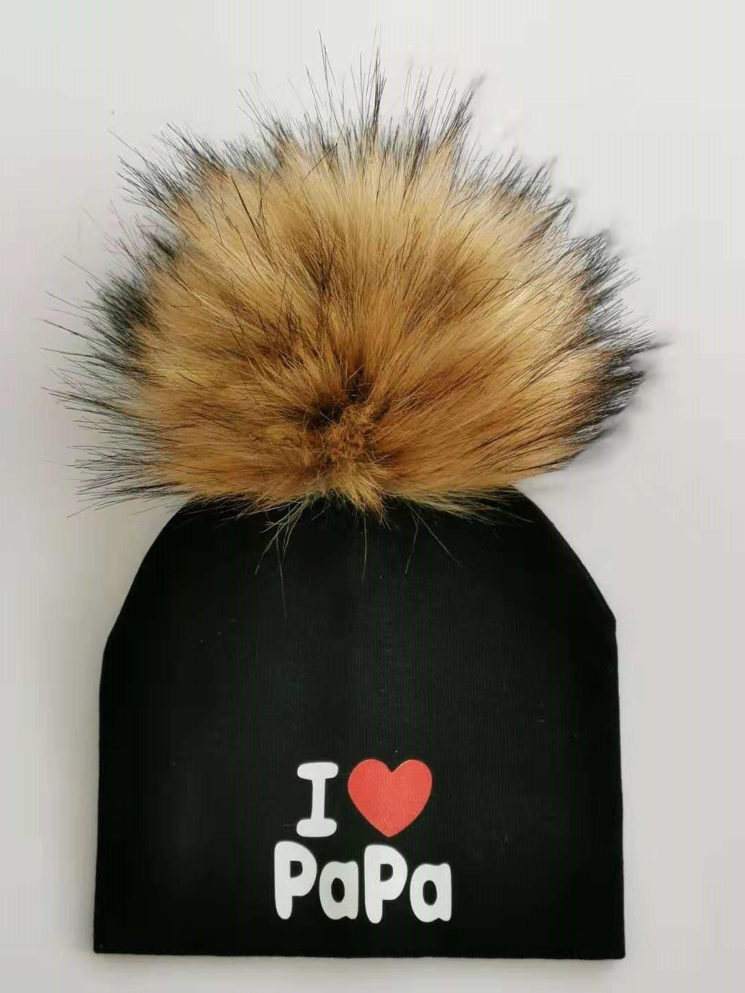 Newborn Cotton Hats Baby Pom Pom Childre Infant Hats For BabY Boys and Girls Wth Printed "I love mama " and " Design Stevvex