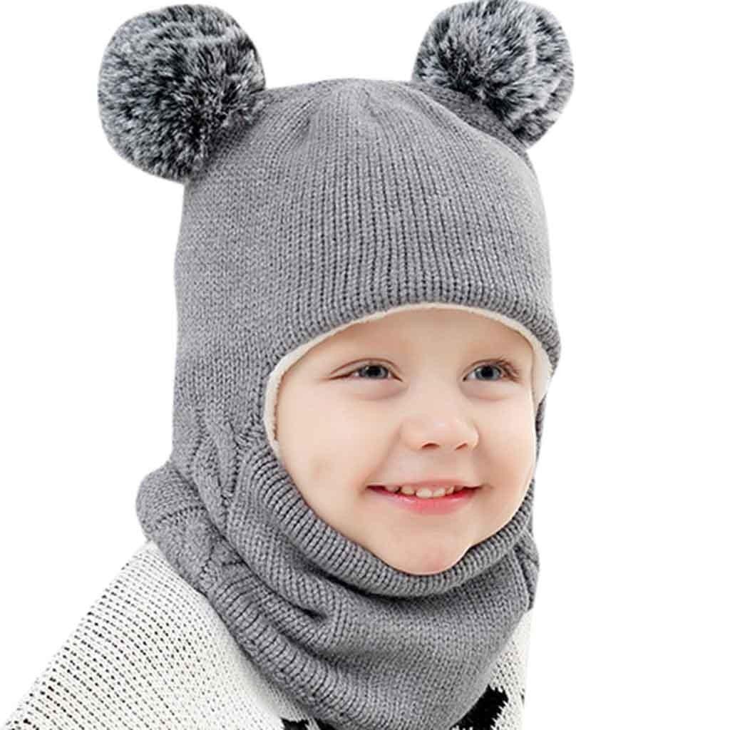 Modern Luxury Children Hats Pom Pom Ball Hat Kids Warm Wool Hooded Hat Baby Scarves Toddler Caps For Kids Stevvex