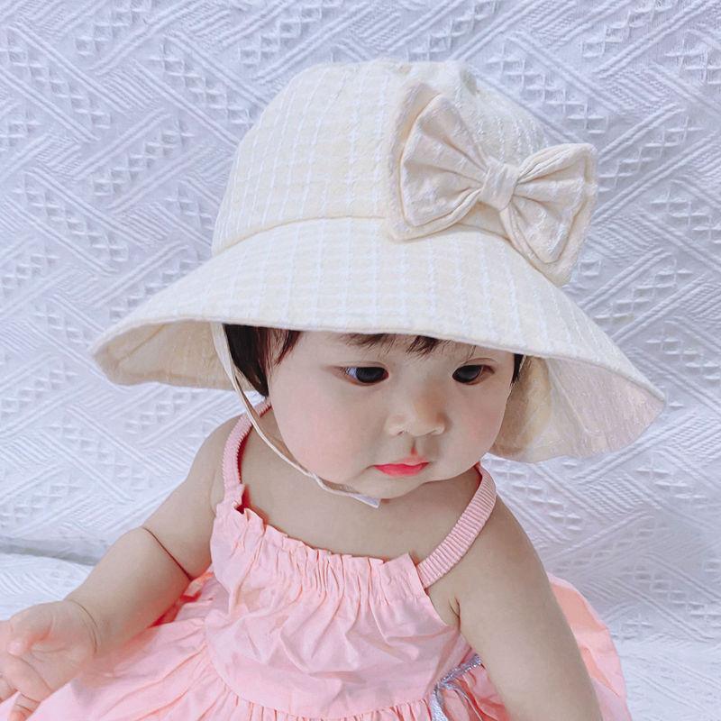 Modern Baby Girls Sun Hat Cotton Baby Hat Kids Child Cap Bowknot Flower Print Bucket Hat Double Sided Stevvex