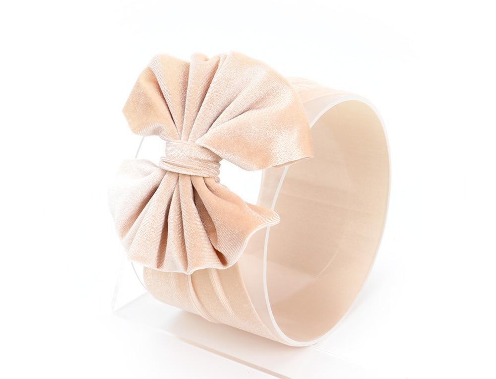 New Large Bow Baby Headband Velet Soft Bowknot Girl Accessories Hair Solid Messy Bows Toddler Headbands Baby Head Wraps Turban Big Bow for Girls Stevvex