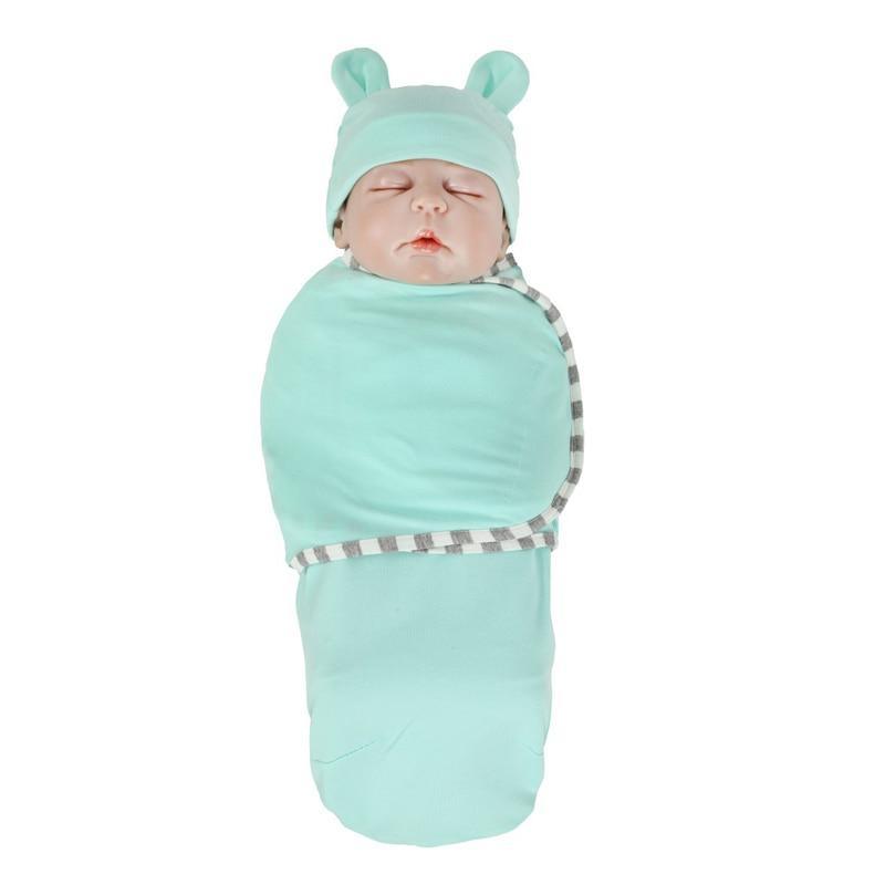 Muslin Swaddle Newborn Organic Cotton Blanket Extract Envelope Baby Sleeping Things Bedding for Boys Girls with a Hat Blanket Bag Stevvex