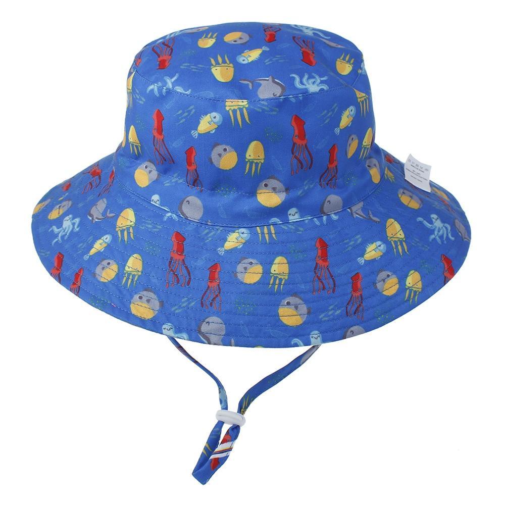 Modern Baby Hat for Girls & Boys Kids Bucket Hat Travel Beach Hat Baby Cap Sun Hats with Windproof Rope Stevvex