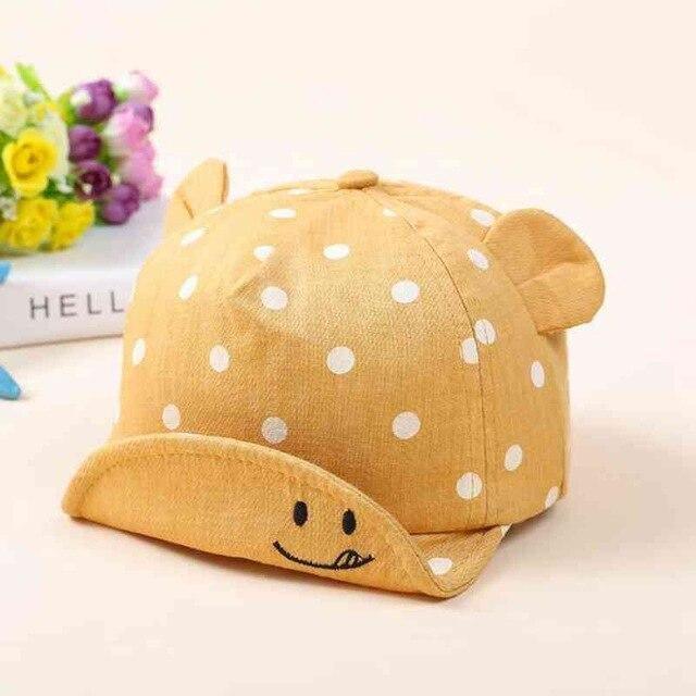 Modern fashion Cute Baby Caps Cute Ear For Baby Girl/Boy Beach Sun Hats Children with Adjustable Snapback Hat For Kids Stevvex