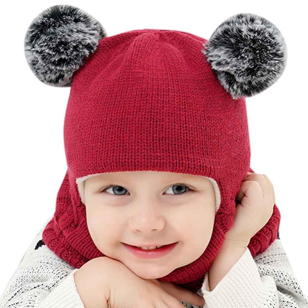 Modern Luxury Children Hats Pom Pom Ball Hat Kids Warm Wool Hooded Hat Baby Scarves Toddler Caps For Kids Stevvex
