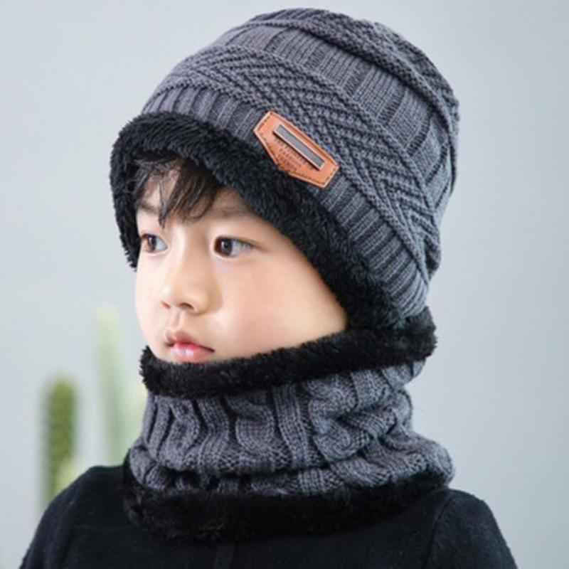 Knitted Baby Hats  Cap and Scarf Turban Beanie Cotton Warm Wool Fur Caps Soft Hat For Childern Girl And Boys Stevvex