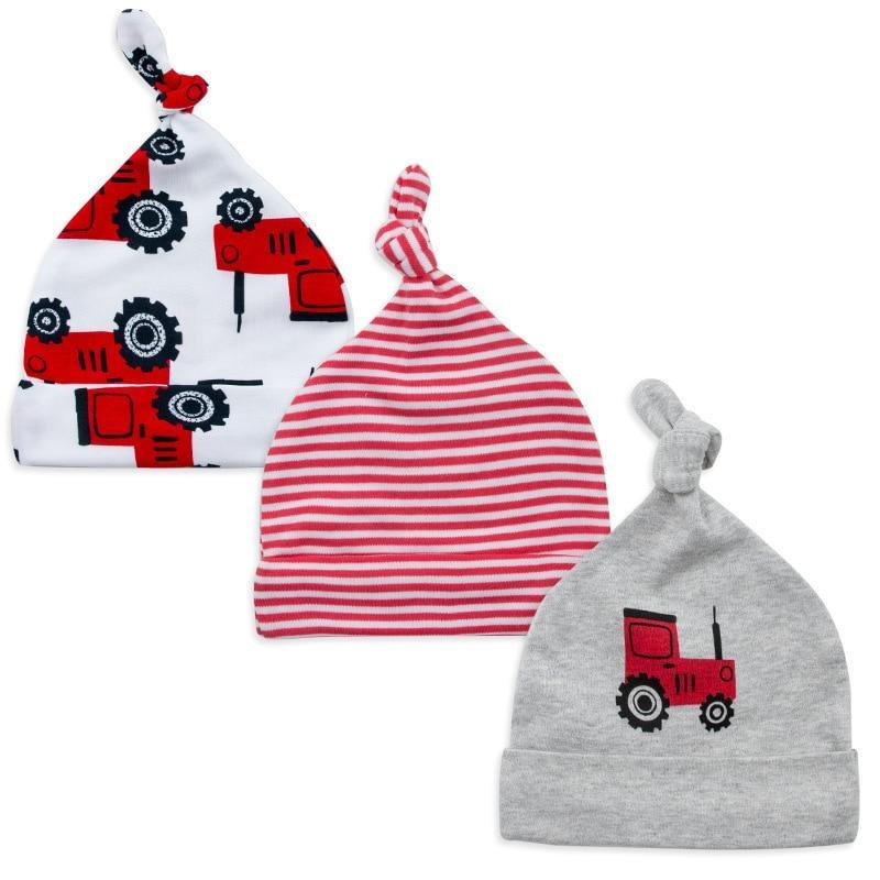 Printed Baby Hats & Caps For Newborn Baby Accessories In Elegant Modern Design Set Of 3PCS For Baby Kids Stevvex