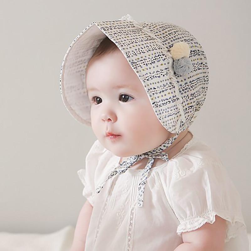 Retro Vintage Newborn Baby Cotton Baby Girl Hat Cap Princess Infant Toddler Baby Bonnet Girls Summer Sun Hat For Girls Stevvex