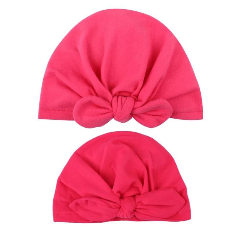 Modern Mom&Baby Turban Mother Baby Hat Headbands Mom Daughter Bow Knot Caps Print Solid Parent-Child Hair Accessories Stevvex