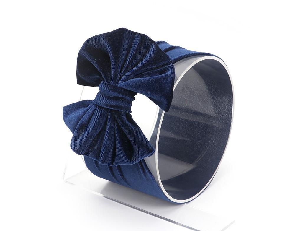 New Large Bow Baby Headband Velet Soft Bowknot Girl Accessories Hair Solid Messy Bows Toddler Headbands Baby Head Wraps Turban Big Bow for Girls Stevvex