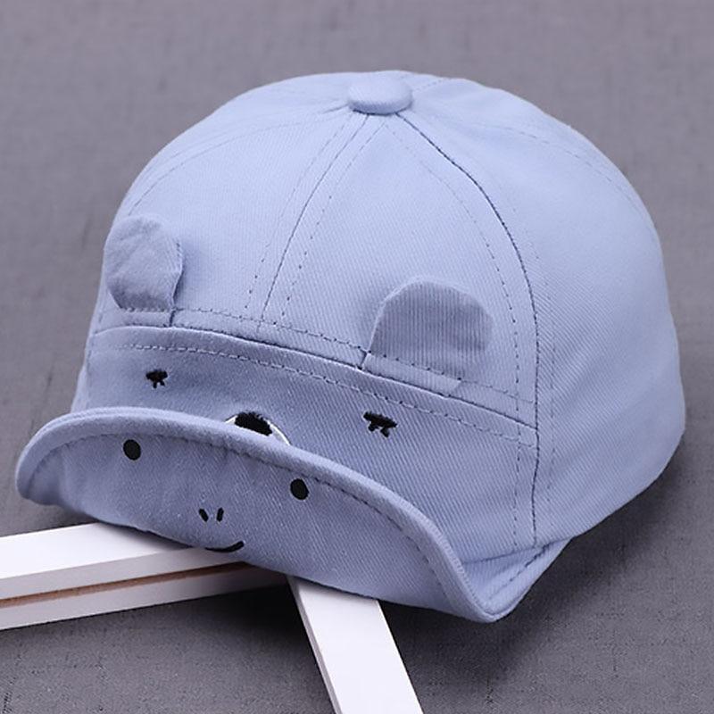 Cartoon Bear Baby Hat Cap Adjustable Baseball Cap Cute Striped Cotton Kids Sun Hat for Baby Boys Stevvex