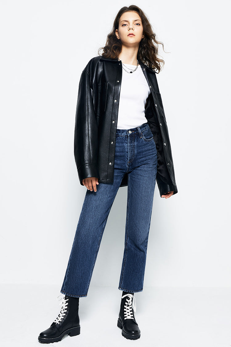 Manhattan High Rise Straight Ankle Jeans HJ160 Hey Joanie