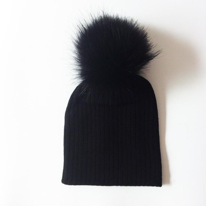 Trend New Winter Children Boy Girl Crochet Artificial Pompom Hat Knitted Toddler Kids Caps With Pompon Baby Beanie For Girls and Boys Stevvex