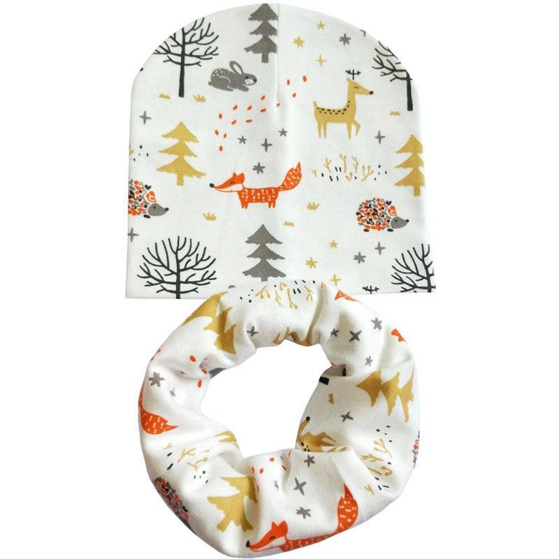 Modern Cartoon Cotton Baby Hat Winter Baby Girls Hat Newborn Boys Hats Kids Cap Scarf Set Children Beanies For Kids With Scarf Stevvex