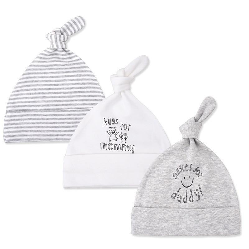 Printed Baby Hats & Caps For Newborn Baby Accessories In Elegant Modern Design Set Of 3PCS For Baby Kids Stevvex