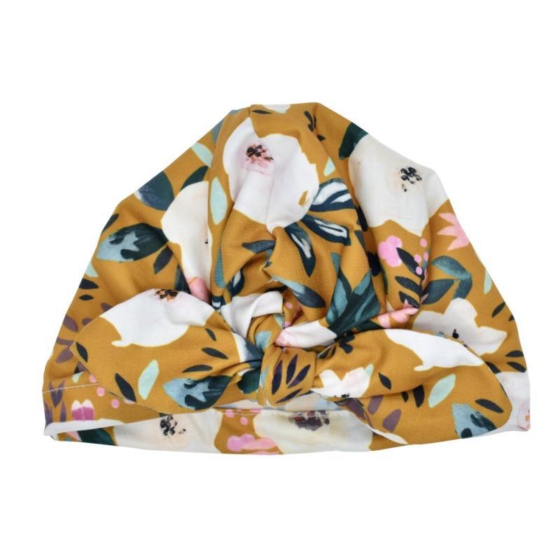 Cute Print baby Turban Caps For Infant Newborn Kids Stylish Cotton Flower Printed Cap for Toddlers In Elegant Modern Design Stevvex