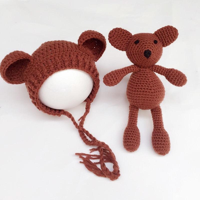 Modern Baby Cap Deer Design Handmade Crochet Deer Costume Set Knitted Hats And Toy For Girls and Boys Kids Stevvex